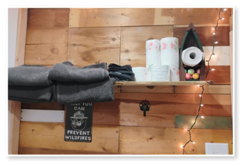 The bathroom in one of our cabins