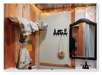 A bathroom in one of our cabins