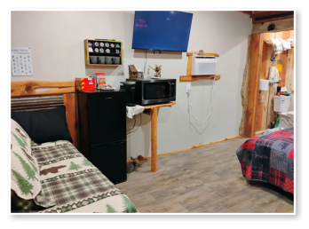 A living room in one of our cabins