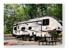 A fifth wheel camper in one of our rv sites