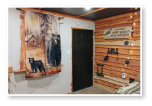 A bedroom in one of our cabins