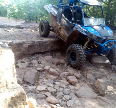 A SxS on the Buckhorn Trail System that is minutes away from our campground.